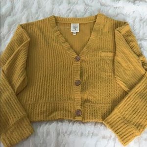Mustard Yellow plunge crop top